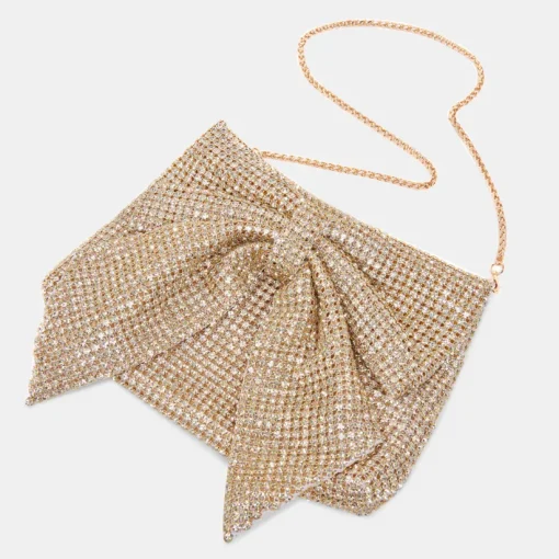 ISABELLA CLUTCH GOLD RHINESTONE MESH
