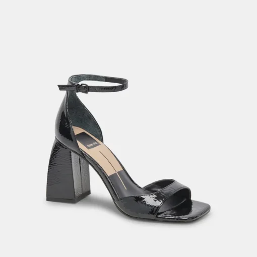 JANEY HEELS MIDNIGHT CRINKLE PATENT