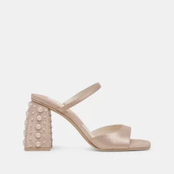 JEMMY PEARL HEELS CHAMPAGNE SILK