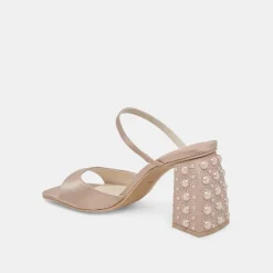 JEMMY PEARL HEELS CHAMPAGNE SILK