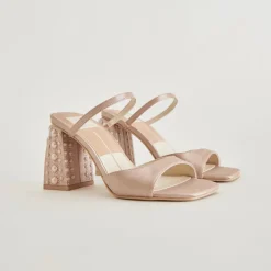 JEMMY PEARL HEELS CHAMPAGNE SILK