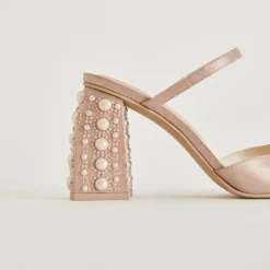 JEMMY PEARL HEELS CHAMPAGNE SILK