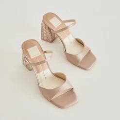 JEMMY PEARL HEELS CHAMPAGNE SILK