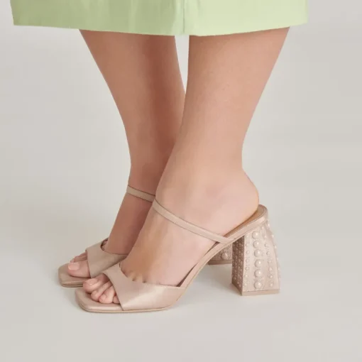 JEMMY PEARL HEELS CHAMPAGNE SILK