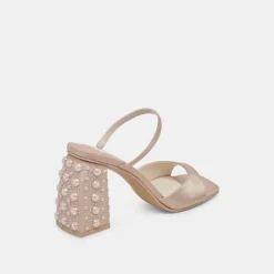 JEMMY PEARL HEELS CHAMPAGNE SILK