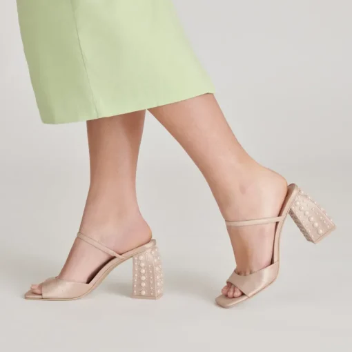 JEMMY PEARL HEELS CHAMPAGNE SILK