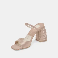 JEMMY PEARL HEELS CHAMPAGNE SILK