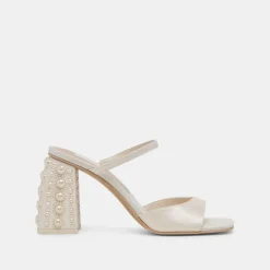JEMMY PEARL HEELS VANILLA SILK