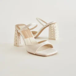 JEMMY PEARL HEELS VANILLA SILK