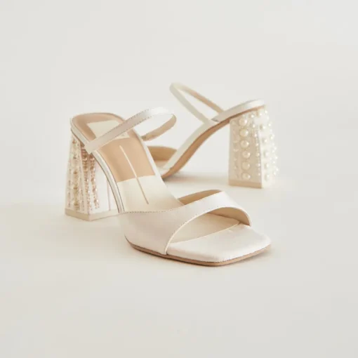 JEMMY PEARL HEELS VANILLA SILK