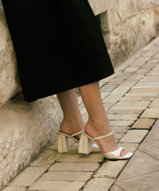 JEMMY PEARL HEELS VANILLA SILK