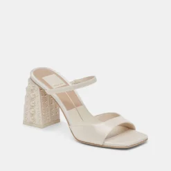 JEMMY PEARL HEELS VANILLA SILK