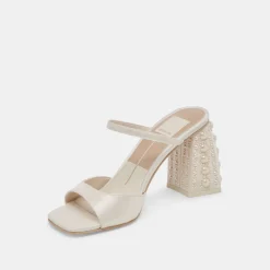 JEMMY PEARL HEELS VANILLA SILK