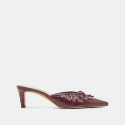 KAIRI MID HEELS CRANBERRY CRINKLE PATENT