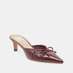 KAIRI MID HEELS CRANBERRY CRINKLE PATENT