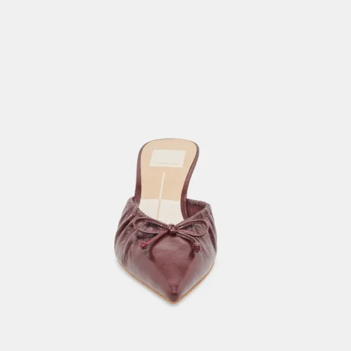 KAIRI MID HEELS CRANBERRY CRINKLE PATENT