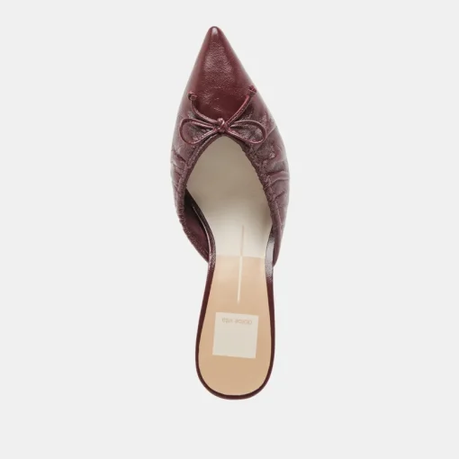 KAIRI MID HEELS CRANBERRY CRINKLE PATENT