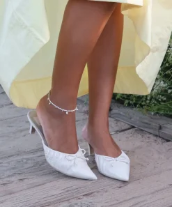 KAIRI MID HEELS IVORY CRINKLE PATENT