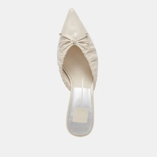 KAIRI MID HEELS IVORY CRINKLE PATENT