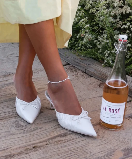 KAIRI MID HEELS IVORY CRINKLE PATENT