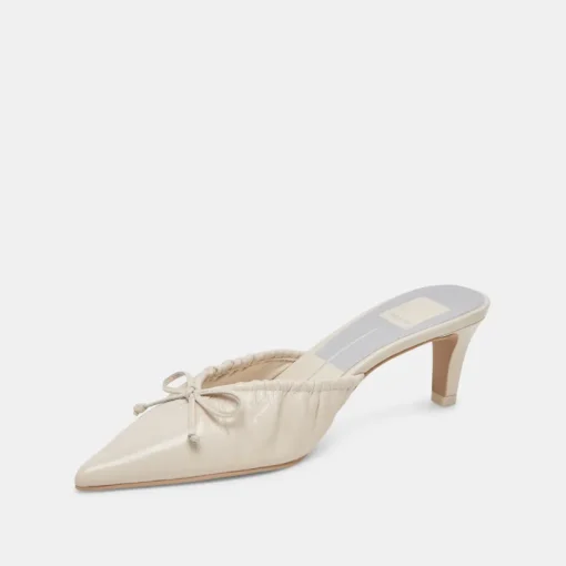 KAIRI MID HEELS IVORY CRINKLE PATENT