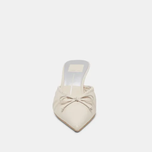 KAIRI MID HEELS IVORY CRINKLE PATENT