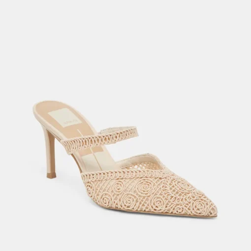 KASSY HEELS NATURAL MACRAME