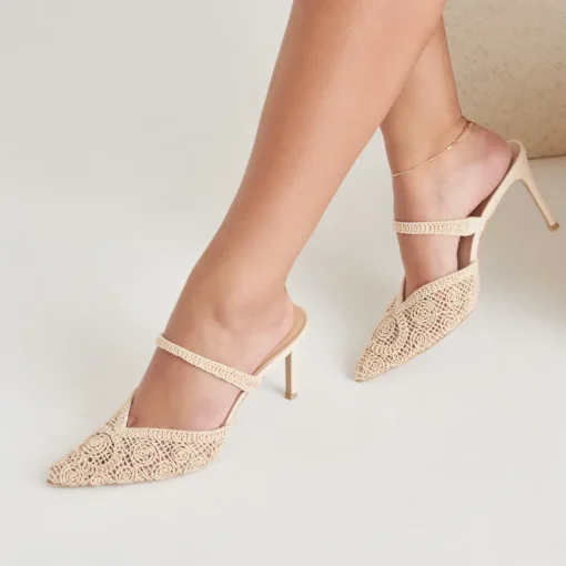 KASSY HEELS NATURAL MACRAME