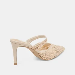 KASSY HEELS NATURAL MACRAME