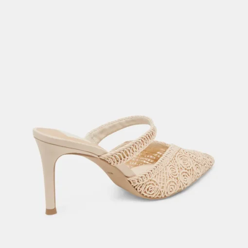 KASSY HEELS NATURAL MACRAME