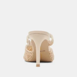 KASSY HEELS NATURAL MACRAME