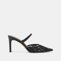 KATIK HEELS BLACK FLORAL LACE