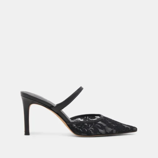 KATIK HEELS BLACK FLORAL LACE
