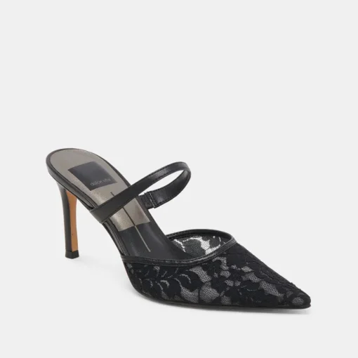 KATIK HEELS BLACK FLORAL LACE