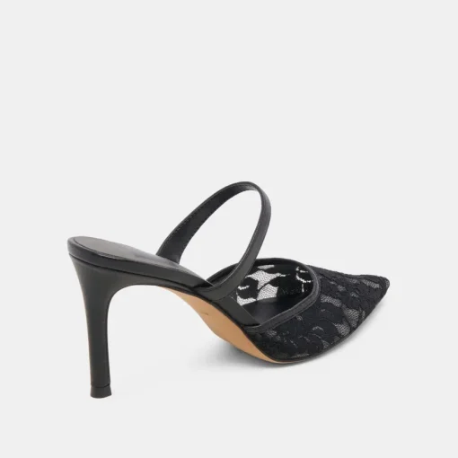KATIK HEELS BLACK FLORAL LACE