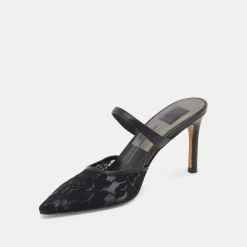 KATIK HEELS BLACK FLORAL LACE