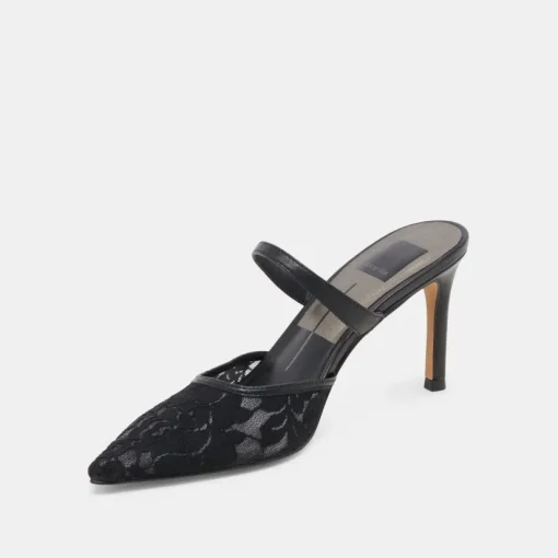 KATIK HEELS BLACK FLORAL LACE