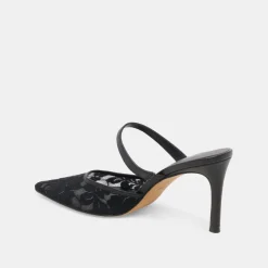 KATIK HEELS BLACK FLORAL LACE