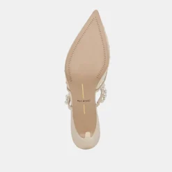 KATIK PEARL HEELS IVORY MESH