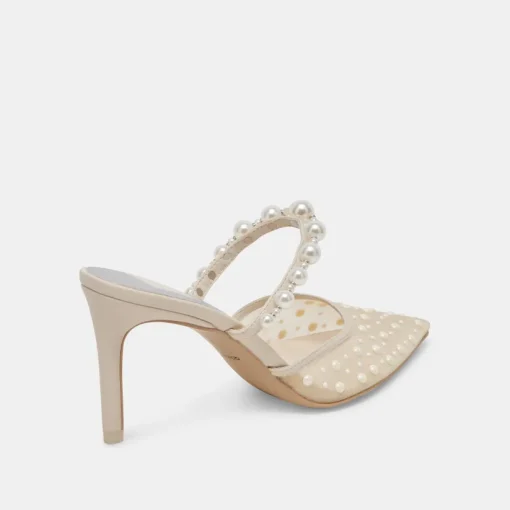KATIK PEARL HEELS IVORY MESH