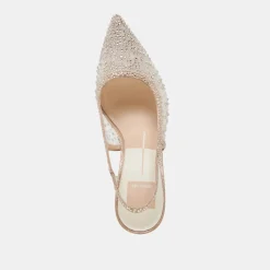 KAYE CRYSTAL HEELS GOLD MESH