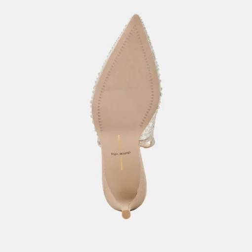 KAYE CRYSTAL HEELS GOLD MESH