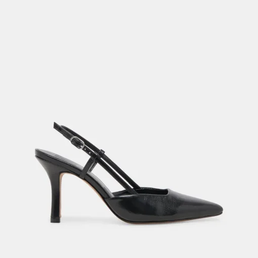 KIM HEELS MIDNIGHT CRINKLE PATENT