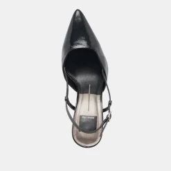 KIM HEELS MIDNIGHT CRINKLE PATENT