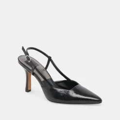 KIM HEELS MIDNIGHT CRINKLE PATENT