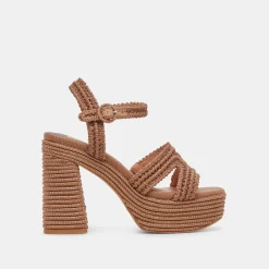 LACYE HEELS BROWN WOVEN