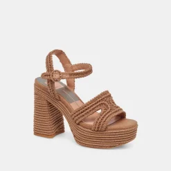 LACYE HEELS BROWN WOVEN