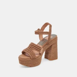 LACYE HEELS BROWN WOVEN