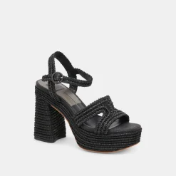 LACYE HEELS ONYX WOVEN
