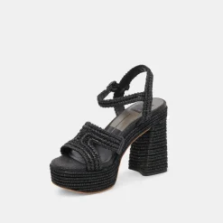 LACYE HEELS ONYX WOVEN